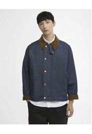 Giacca Barbour Transport in denim con colletto e polsini in velluto marrone