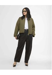 Giacca trapuntata a rombi Barbour Whillan verde militare con zip frontale