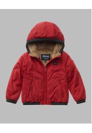 Giubbino Blauer rosso in nylon con interno ecopelliccia cammello e cappuccio