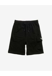 Bermuda cargo nero in felpa di cotone