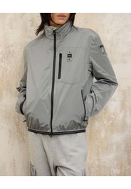 Giubbino sailor grigio in nylon stretch con cerniere termonastrate