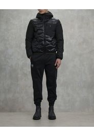 Piumino Albert Blauer bi-tessuto nero con cappuccio fisso e trapuntatura ad onde