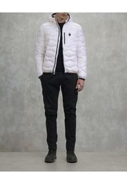 Piumino Wave Blauer bianco con cappuccio fisso e trapuntatura ad onde