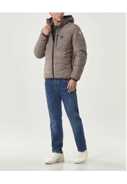 Piumino Wax Wave Blauer fango con cappuccio fisso e trapuntatura ad onde