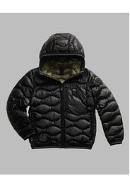 Piumino Blauer Brinton nero in nylon trapuntato a onde con cappuccio e zip