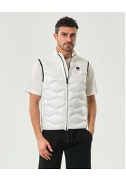 Gilet bianco 100 grammi senza cappuccio con trapuntatura ad onde