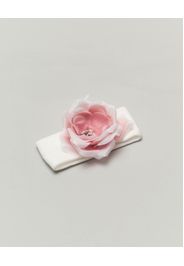 Fascia Bufi bianca con rosa applicata