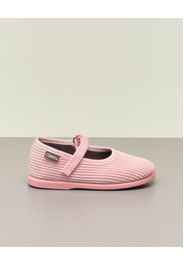 Ballerine in velluto rosa a coste con cinturino 23-27