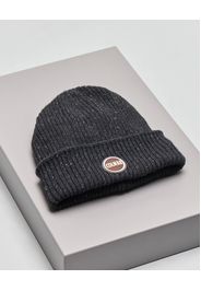 Berretto Colmar Originals nero con risvolto in misto lana e seta con effetto bottonato