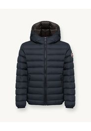 Piumino Colmar blu con cappuccio fisso in nylon opaco