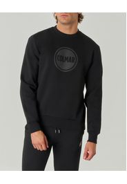 Felpa Colmar Originals nera girocollo con logo bollo applicato sul petto