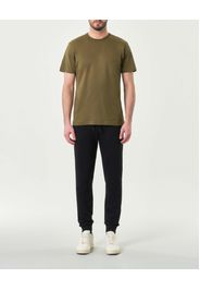 Pantalone nero in felpa di cotone con logo bollo applicato