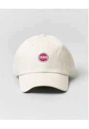 Berretto baseball panna in puro cotone con logo bollo davanti