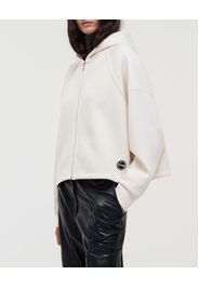 Felpa color avorio Colmar Originals in misto cotone effetto neoprene con cappuccio e chiusura a cerniera