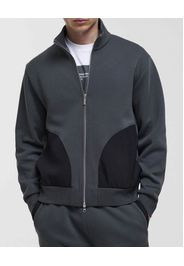 Felpa Colmar Originals grigio antracite con chiusura zip e tasche in nylon