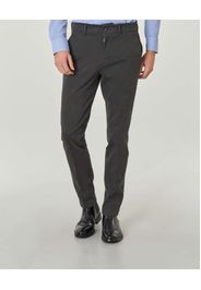 Pantalone chino Brera grigio antracite in gabardina di cotone stretch