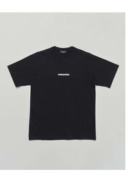 T-shirt Dsquared2 relaxed fit bianca in puro cotone con mini logo bianco