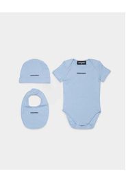 Set tre pezzi Dsquared2 azzurro con body bavaglino e berretto