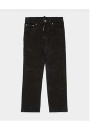 Jeans regular Dsquared2 lavaggio nero stone washed con scritta logo rossa
