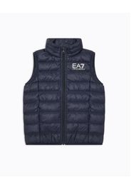 Piumino gilet EA7 Junior blu imbottito in piuma