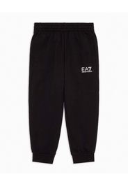 Pantalone EA7 jogger nero in felpa di cotone