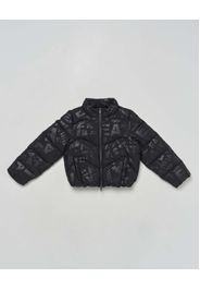 Piumino EA7 nero opaco con loghi monogram lucidi all over