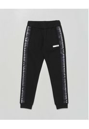 Pantalone jogger EA7 nero in neoprene modello natural venus con bande logo