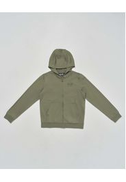 Felpa EA7 verde militare con cappuccio e zip