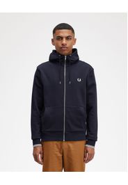 Felpa Fred Perry blu con cappuccio e chiusura zip