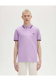 Polo lilla mezza manica con bordino blu