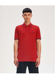 Polo mezza manica Fred Perry rossa con bordino blu