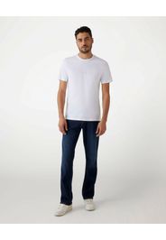 T-shirt Guess bianca slim-fit in cotone con logo in tono ricamato sul petto