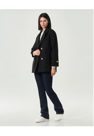 Caban nero over Hlo! con chiusura a doppiopetto con bottoni dorati lavorati