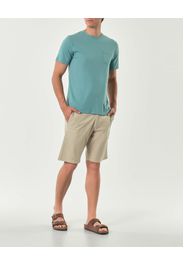 Bermuda chino Impure beige in cotone stretch con ricamo navajo all over