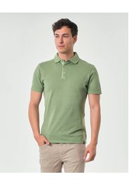 Polo mezza manica Impure verde salvia in micro piquet di cotone stretch