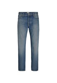 Jeans Chris relaxed-fit a gamba dritta in puro cotone lavaggio medio con sabbiature