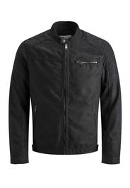 Giubbino Jack & Jones nero in similpelle effetto suede con spalle rinforzate