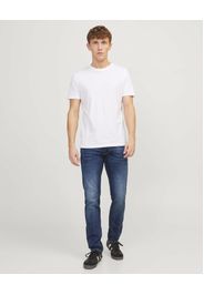 Jeans Jack & Jones Glenn slim-fit a vita bassa in cotone stretch lavaggio medio stone washed