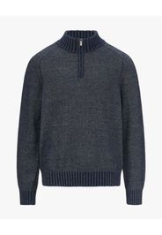 Maglione K-way Sevigny in misto lana merino vanisé verde militare con apertura a mezza zip