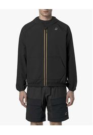 K-way Sia nero in tessuto stretch con cappuccio