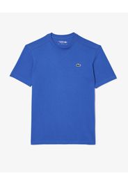 T-shirt blu royal mezza manica con logo coccodrillo ricamato