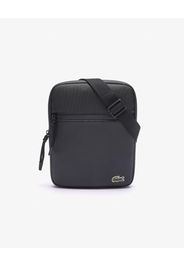 Borsa Lacoste a tracolla media nera in micro piqué