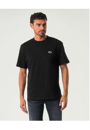 T-shirt Lacoste classic-fit nera con logo coccodrillo multicolor