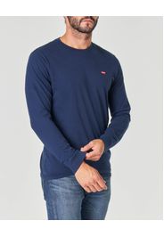 T-shirt Levi's blu manica lunga con logo batwing piccolo ricamato