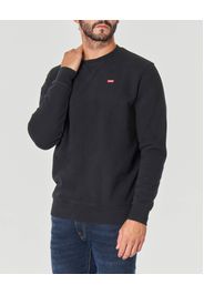 Felpa Levi's nera girocollo con logo batwing piccolo ricamato sul petto