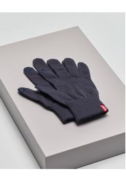 Guanti Levi's blu tinta unita con piccola etichetta rossa porta logo e sistema touch screen