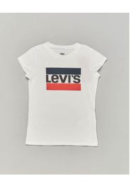 T-shirt bianca mezza manica con logo heroel tricolore 2-8 anni