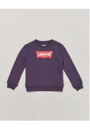 Felpa Levi's blu girocollo con logo batwing rosso