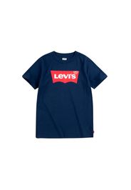 T-shirt Levi's blu mezza manica con logo batwing rosso