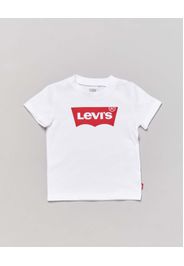 T-shirt Levi's bianca mezza manica con logo batwing rosso